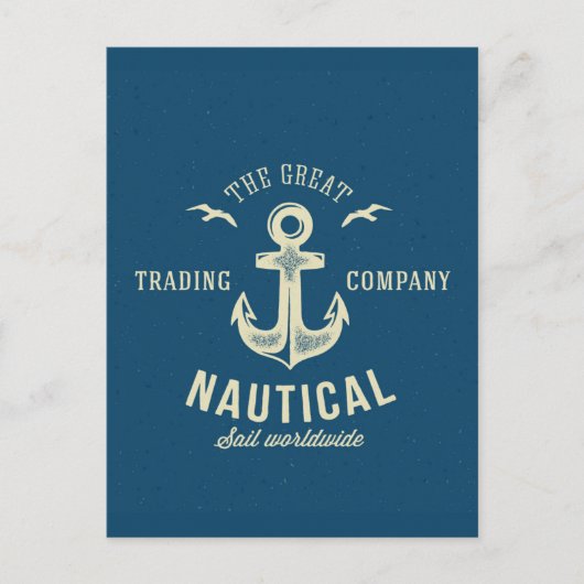 Zeevaart Retro Logo Briefkaart (Voorkant)