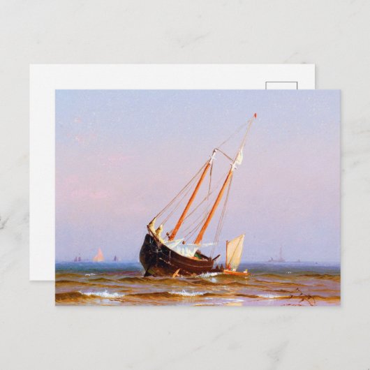 Zeevaart, schip van Alfred Thompson Bricher Briefkaart (Voorkant / Achterkant)