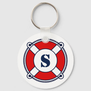 Zeevaart van het de boeilogo van de monogramring sleutelhanger