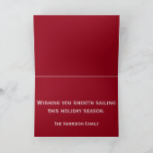 Zeevaart Witte Ankers op Rode en Groene Strepen Feestdagen Kaart (Binnen)