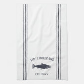 Zeevaart & Witte bijtende vis op maat Theedoek (Verticaal)