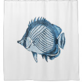 Zeevaartblauwe waterverf aan de kust douchegordijn (Voorkant)