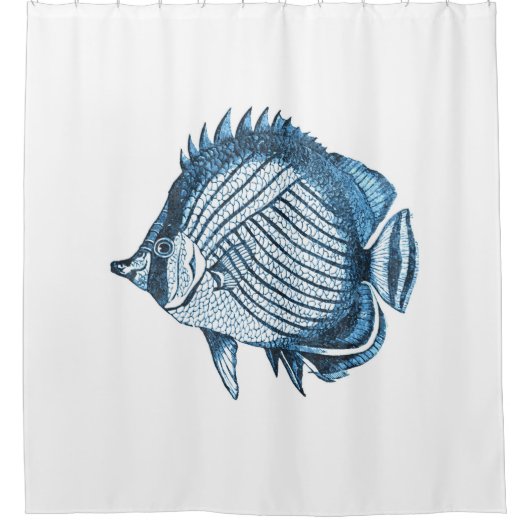 Zeevaartblauwe waterverf aan de kust douchegordijn (Voorkant)