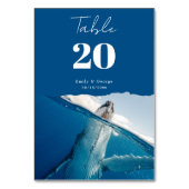 Zeevaartblauwe zeehond Boho Beach Weddenschap Kaart (Achterkant)