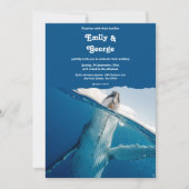 Zeevaartblauwe zeehond Boho Beach Weddenschap Kaart (Voorkant)