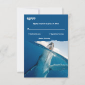 Zeevaartblauwe zeehond Boho Beach Weddenschap RSVP Kaartje (Voorkant)