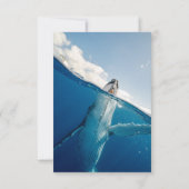 Zeevaartblauwe zeehond Boho Beach Weddenschap RSVP Kaartje (Achterkant)