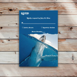 Zeevaartblauwe zeehond Boho Beach Weddenschap RSVP Kaartje