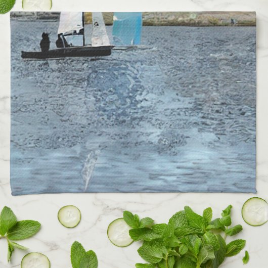 ZEEVAARTUIG THEEDOEK (Gevouwen)