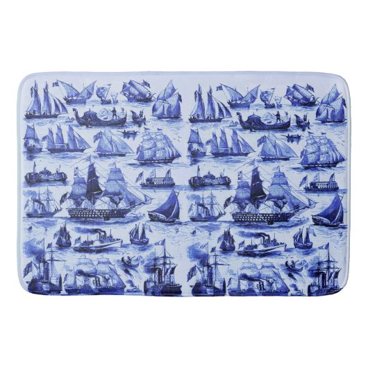 ZEEVAARTUIGEN, SCHEPEN, marineblauw Badmat (Voorkant)