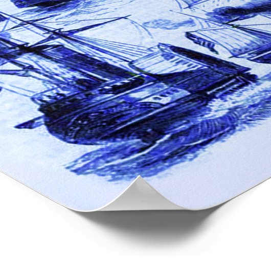  ZEEVAARTUIGEN, SCHEPEN VAN VERSCHILLENDE NATIES POSTER (Hoek)