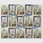 ZEEVAARTUIGEN, ZACHTSTOFFEN, ANKOREN EN SEAGULLEN CADEAUPAPIER (Vlak)