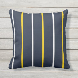 Zeevaartwitte gele verticale strepen buitenkussen
