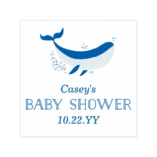 Zeevalk Baby shower Stamp Zelfinktende Stempel (Design)