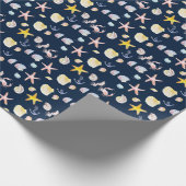 Zeevalk- en ankerpapier (Dark) Cadeaupapier (Hoek)