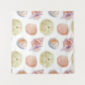 Zeevallige delen van zeeschelpen. WATERVERF i Wandkleed (Voorkant (horizontaal))