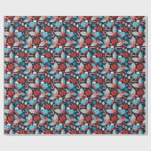 Zeevarende feestvogels en Holly Kerstmis Cadeaupapier (Vlak)