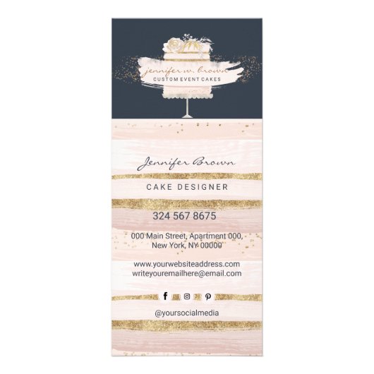 Zeevarende roze bakkerijbakkerij reclamekaart (Achterkant)