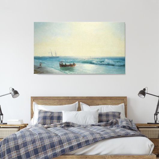 Zeevarenden komen aan wal canvas afdruk (Insitu (Slaapkamer))