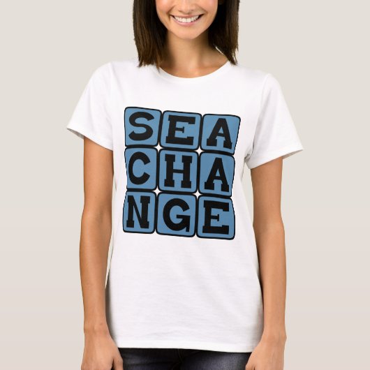 Zeeverandering, brede transformatie t-shirt (Voorkant)