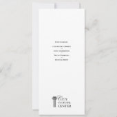 Zeeviergele onderneming gala event onderneming lon kaart (Achterkant)