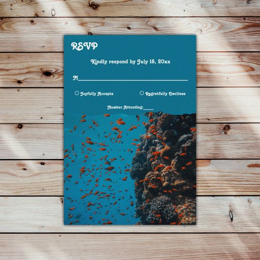 Zeevierrieistoestriffen voor het onderzeese Zee RSVP Kaartje