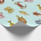  zeevis en Collectie van schaal- en schelpdieren Cadeaupapier (Hoek)