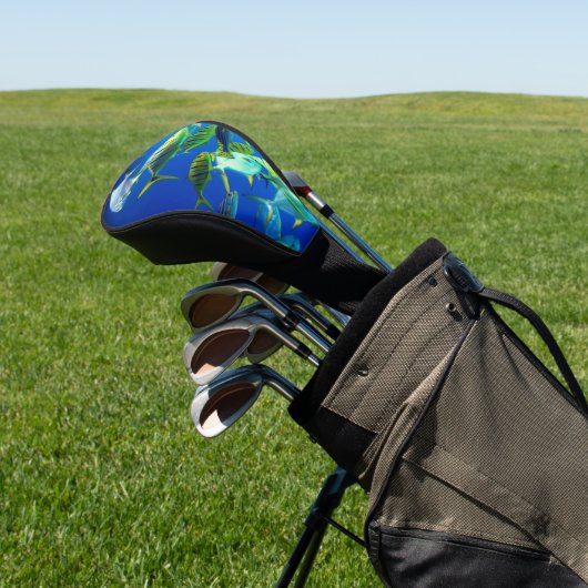 Zeevis van geel met zwarte strepen golfheadcover (Insitu)