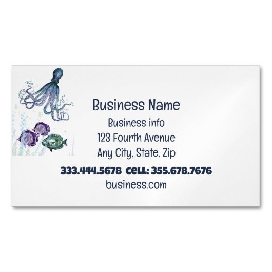 Zeevis Viswinkel Vis en chips Magnetisch Visitekaartje (Voorkant)