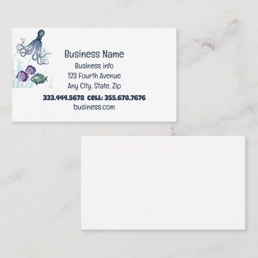 Zeevis Viswinkel Vis en chips Visitekaartje (Voorkant / Achterkant)