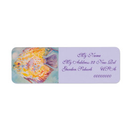 Zeevis Watercolour kunst Retouradreslabels Etiket