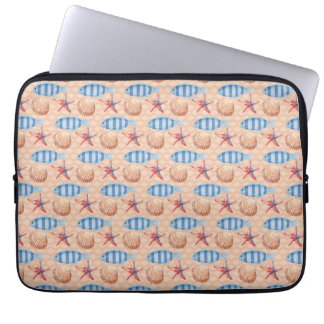 Zeevis Zeester Shell Ocean Pattern Laptop Sleeve