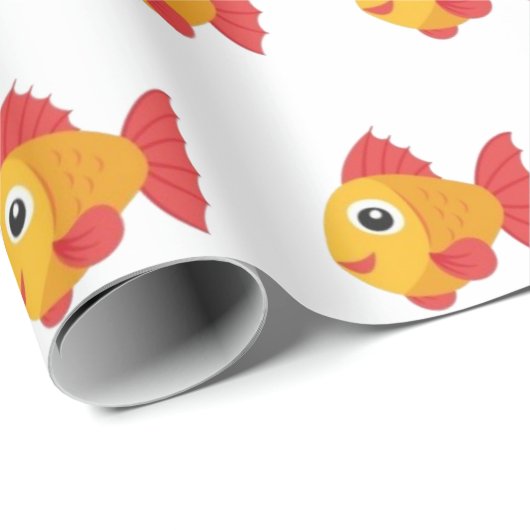 Zeeviskweekpapier Oranje, rood Cadeaupapier (Rol Hoek)