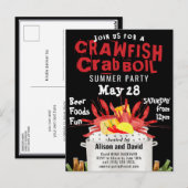 Zeevisserij Crawfish Boil Summer Party Uitnodiging (Voorkant / Achterkant)