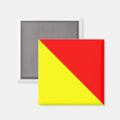 Zeevlag Alfabet Tekenletter O (Oscar) Magneet (Voorkant / Achterkant)