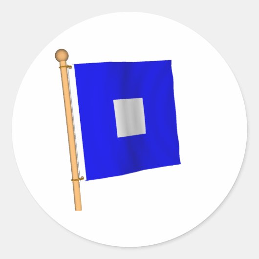 Zeevlag 'P' Ronde Sticker (Voorkant)
