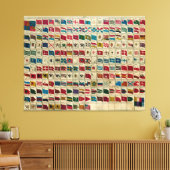  zeevlaggen van de Wereld Illustratie Canvas Afdruk (Insitu (Woonkamer))