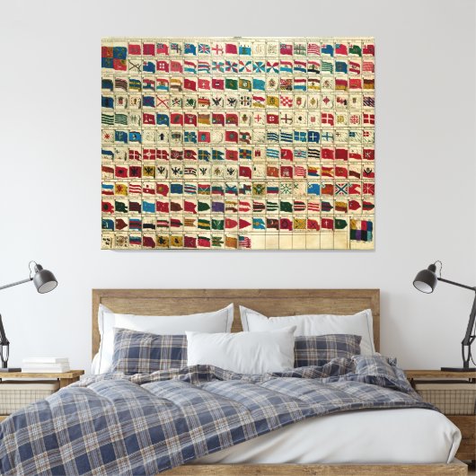  zeevlaggen van de Wereld Illustratie Canvas Afdruk (Insitu (Slaapkamer))