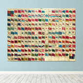  zeevlaggen van de Wereld Illustratie Canvas Afdruk (Insitu (Houten vloer))