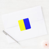 Zeevlagsignaal letter K (kilo) Vierkante Sticker (Envelop)