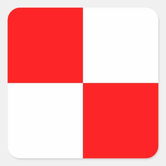 Zeevlagsignaal letter U (uniform) Vierkante Sticker (Voorkant)