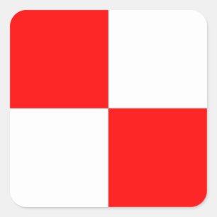 Zeevlagsignaal letter U (uniform) Vierkante Sticker