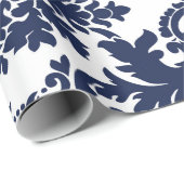 Zeevleeublauw en witte  vochtige vogel cadeaupapier (Rol Hoek)