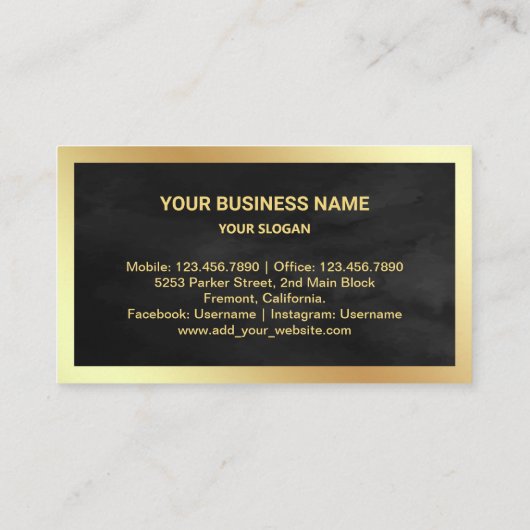 Zeevlek Blauwe Goud Vlek Aangepaste kake Schaak Ba Visitekaartje (Achterkant)