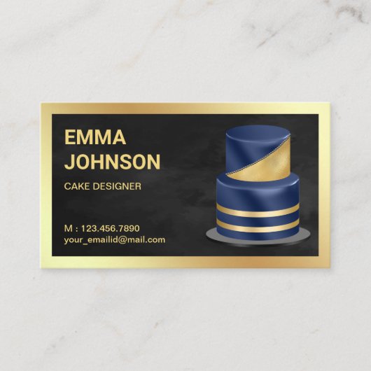Zeevlek Blauwe Goud Vlek Aangepaste kake Schaak Ba Visitekaartje (Voorkant)