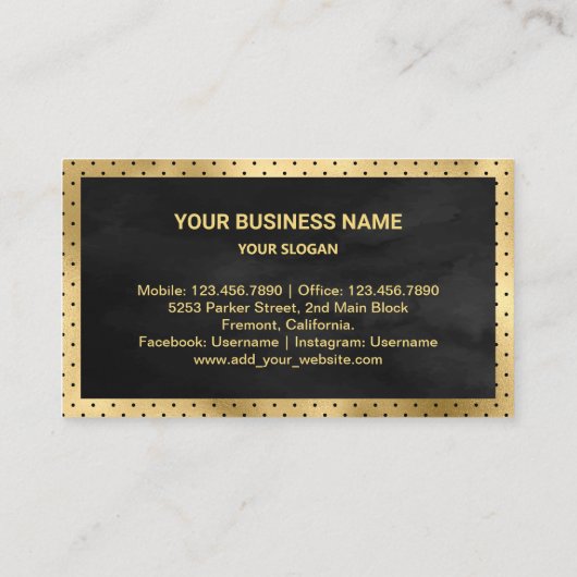 Zeevlek van de goudmakerij visitekaartje (Achterkant)