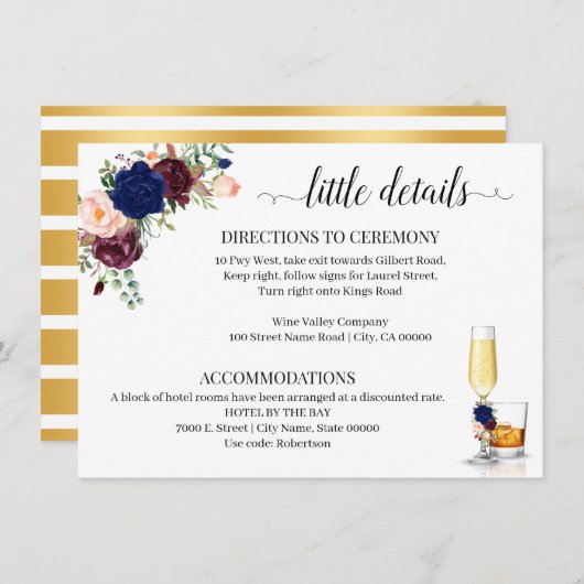 Zeevloerbloemen, bubbelsteentekaart en Bourbon Informatiekaartje (Voorkant / Achterkant)