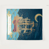 Zeevloot onder het moonlicht met kleine walvissen wandkleed (Voorkant (horizontaal))