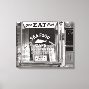 Zeevoedsel Cafe, 1937 Canvas Afdruk