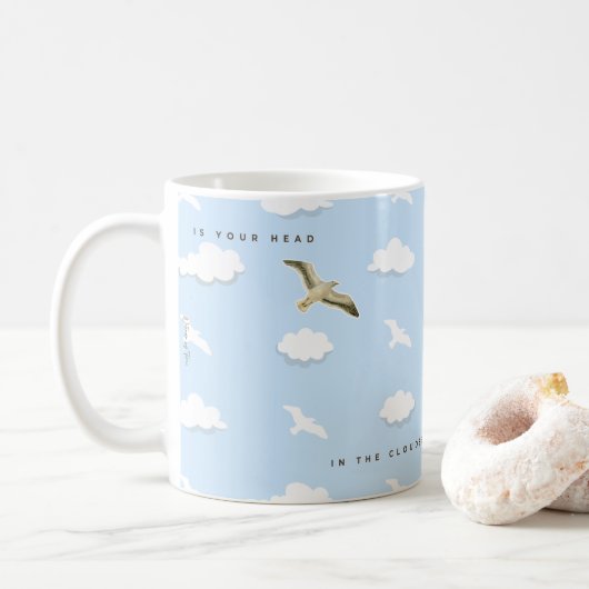 Zeevogel in de wolken koffiemok (Met donut)